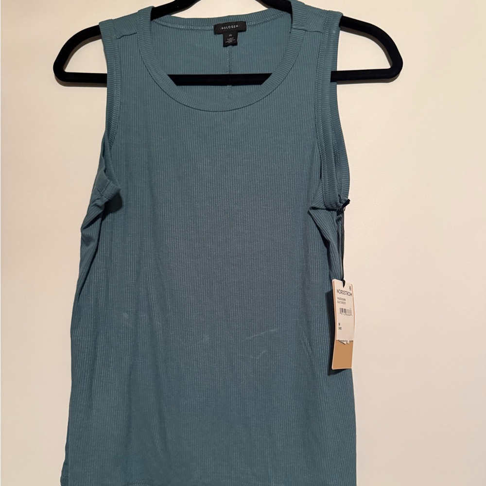NWT Halogen Teal Ribbed Tank Top Size Medium